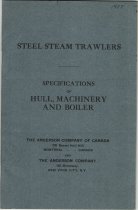 Steel Steam Trawlers: Specifications of Hull, Machinery and Boiler
