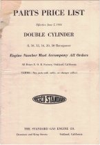 Parts Price List: Double Cylinder 8, 10, 12, 16, 20, 30 Horsepower