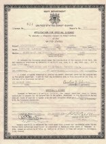 Application for Special License to operate a pleasure vessel in local waters of the United States