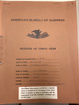 American Bureau of Shipping Register of Cargo Gear
