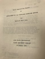 Brief Engineering Report on Development of Van Container Handling Device for American Mail Lines