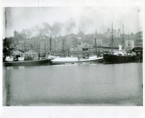 The merchant vessel Cleavland shown in Seattle Harbor
