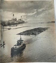 Foss No. 12 towing logs, Tacoma