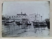 Seattle waterfront, whalers at Bell Street Wharf