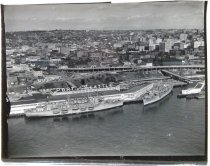 Troopships at Bell Street Wharf