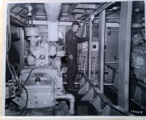 Power scow Tonsina's engine room