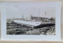 Steel barge Juneau on builder's ways.