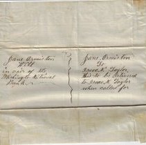 Note with 1883 Will for Jane Ormiston