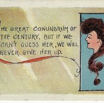 A postcard about a beautiful woman