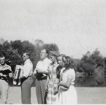 Prentiss & Eugene Owen and others at river baptism (ca. 1951)
