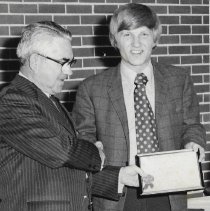 Mark Allison receiving an award (1972)