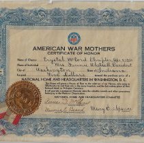 1931 American War Mothers Certificate of Honor