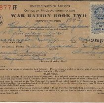 WW II Ration Book Two issued to Paul Leslie Bingham