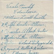 List of Veale Township volunteers