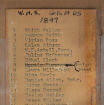 1897 photograph of WHS graduates
