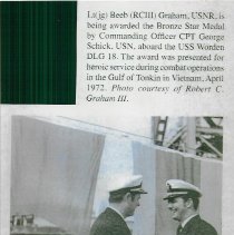 Lt. Robert C. Graham III receiving Bronze Star Medal