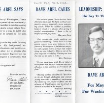 Political flier for Dave Abel's Mayoral campaign