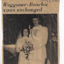 Newspaper article of Lise & Steve Bouchie wedding (1980)