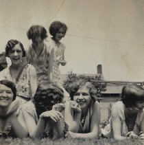 Seven women in Baker family photo album (ca. 1920-1930)