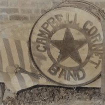 Bass drum with the Campbell Cornett Band (1974)