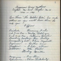 Minute book of the American War Mothers, Crystal McCord Chapter in Washingt