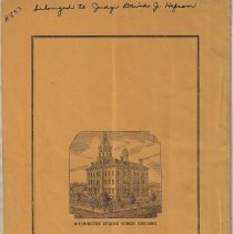 Back cover of "A Historical Sketch of Washington, Indiana" (1885)