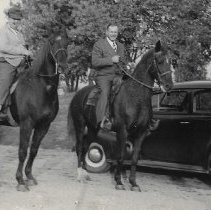 Homer Capehart & John Shawhan on horseback (ca. 1963)