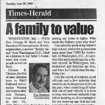1999 newspaper column about Washington by Cal Thomas