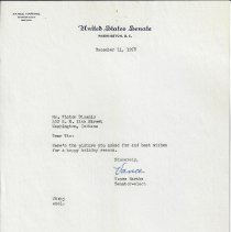 1958 letter from Senator Vance Hartke to Victor DiCanio