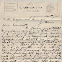 1905 recommendation to purchase fire hose for Washington Fire Department