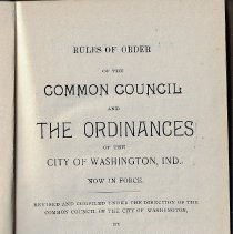 1899 Washington City Ordinances