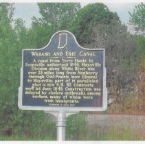Highway historical marker about Wabash & Erie Canal