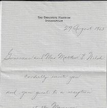 1963 invitation from Governor Matthew Welsh to Vic DiCanio