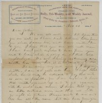 1865 letter to Thomas Horrall from S.F. Horrall