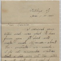 1909 letter to Edith Horrall from R.C. Ragsda