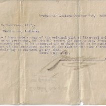 1907 letter from James Ogdon to John Van Trees