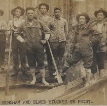 Ezra Bingham, Elmer Stuckey & five other men  (ca. 1905-1915)