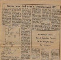 1976 newspaper article about Peter Stephenson & the Underground Railroad