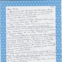 2018 letter from Donna Kenninger to Becky Kremp