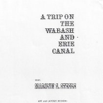 "A Trip On The Wabash And Erie Canal" by Marilyn S. Steel