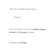 Mary Elizabeth Allison Barber