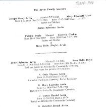 Arvin family genealogy compiled by Lucile Arvin