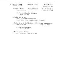 Arvin family genealogy compiled by Lucile Arvin