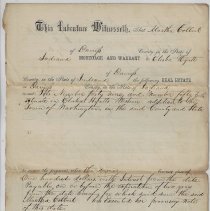 1864 deed from Martha Colbert to Elisha Hyatt for Lots in Washington