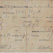 1850 receipt for real estate taxes paid by Elisha Hyatt