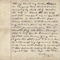 1893 agreement by William W. Feagans to pay taxes on lots in Washington