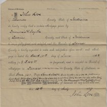 1877 release of mortgage signed by John Love on real estate in Daviess Coun