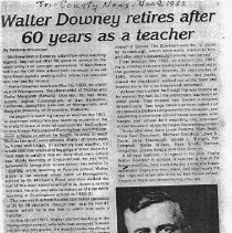 1982 article about Walter Downey's retirement