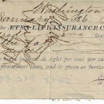 1883 promissory note signed by Elisha Hyatt of Washington