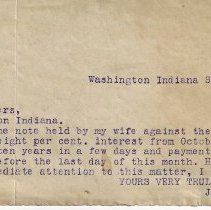 1896 letter from James Ogdon to Hugh Rogers